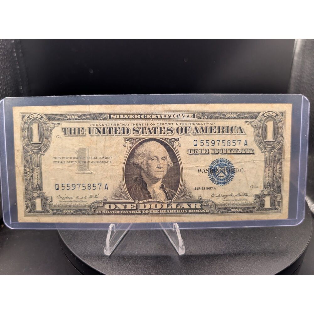 1957A Silver Certificate • Blue Seal $1 • Vintage U.S. Currency